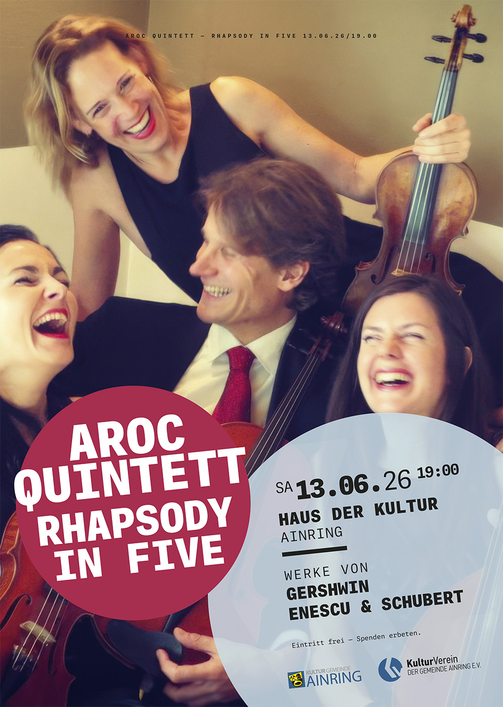 Kulturverein Ainring präsentiert das Aroc Quintett